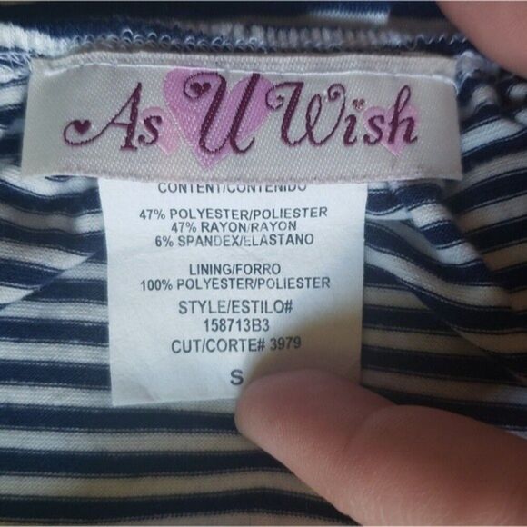 AUW BlueWhite Stripe Strapless Mini Dress - S - Picture 6 of 12